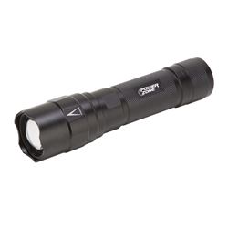 PowerZone 12083 Tactical Flashlight, AA Battery, LED Lamp, 400 Lumens, 120 m Beam Distance, 10 hrs Run Time, Black 