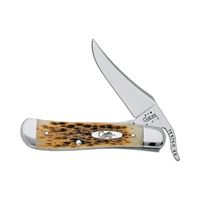 CASE 260 Folding Pocket Knife, 2.7 in L Blade, Tru-Sharp Surgical Stainless Steel Blade, 1-Blade, Amber Handle