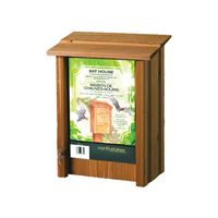 North States 1641 Bat House, 9 in W, 5-1/4 in D, 12 in H, Cedar Wood, Post, Fence Mounting 
