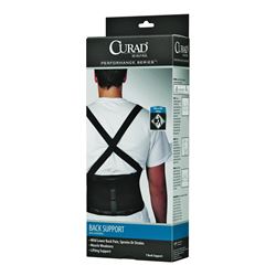 Curad ORT22200LD Back Support with Suspenders, L, Fits to Waist Size: 34 to 38 in, Hook and Loop 