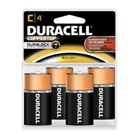 DURACELL MN1400R4ZX Battery, 1.5 V Battery, 7 Ah, C Battery, Alkaline, Manganese Dioxide 