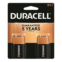 Duracell MN1604B2Z Battery, 9 V Battery, Alkaline, Manganese Dioxide, Rechargeable: No