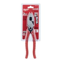 Milwaukee 48-22-6100 Lineman's Plier with Crimper, 9 in OAL, 1.77 in Cutting Capacity, Red Handle, Comfort-Grip Handle