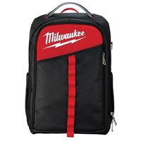 Milwaukee 48-22-8202 Backpack, 11.8 in W, 7.87 in D, 19.6 in H, 22-Pocket, Black/Red 