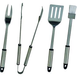 Omaha Barbecue Tool Set with Handle and Hanger, 1.5 mm Gauge, Stainless Steel Blade, Stainless Steel 