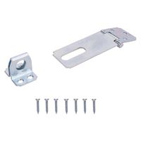 ProSource LR-121-BC3L-PS Safety Hasp, 3-1/2 in L, 3-1/2 in W, Steel, Zinc, 7/16 in Dia Shackle, Fixed Staple 