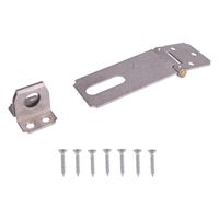 ProSource LR-131-BC3L-PS Safety Hasp, 3-1/2 in L, 3-1/2 in W, Steel, Galvanized, 7/16 in Dia Shackle, Fixed Staple 