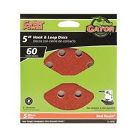 Gator 3725 Sanding Disc, 5 in Dia, 60 Grit, Coarse, Aluminum Oxide Abrasive, Vented 