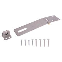 ProSource LR-1326-BC3L-PS Safety Hasp, 6 in L, 6 in W, Steel, Galvanized, 7/16 in Dia Shackle, Fixed Staple 