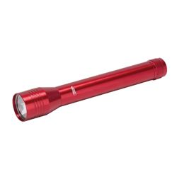 PowerZone 12164S Flashlight, AA Battery, LED Lamp, 150 Lumens, 60 m Beam Distance, 1.5 hrs Run Time, Red 