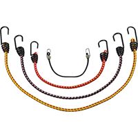 ProSource FH64078 Stretch Cord Set, Polypropylene, Black/Red/Yellow, Hook End 