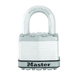 Master Lock Magnum Series M5XKAD Padlock, Keyed Different Key, 3/8 in Dia Shackle, 1 in H Shackle, Boron Carbide Shackle 
