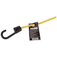 ProSource FH64084 Stretch Cord, 8 mm Dia, 40 in L, Polypropylene, Yellow, Hook End, Pack of 12 