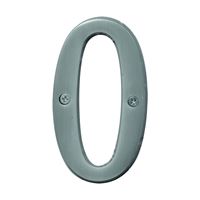 HY-KO Prestige Series BR-43SN/0 House Number, Character: 0, 4 in H Character, Nickel Character, Solid Brass 3 Pack 