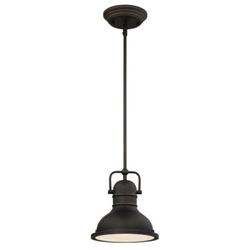 Westinghouse 63082A Mini Pendant Light, 120 V, 1-Lamp, LED Lamp, 800 Lumens Lumens, 3000 K Color Temp, Metal Fixture 