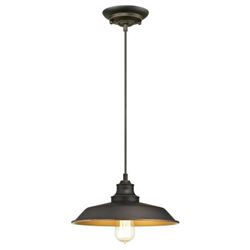 Westinghouse 6344700 Iron Hill Indoor Pendant Light, 120 V, 1-Lamp, Incandescent, LED Lamp, Metal Fixture 