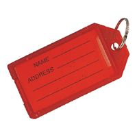 Vulcan YC0042 Name Tag Key Ring, Rectangle, Plastic, Blue/Green/Red/Yellow 80 Pack 