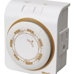Woods 50002 Mechanical Timer, 15 A, 125 V, 1875 W, 7 days Time Setting, 6 On/Off Cycles Per Day Cycle, White 