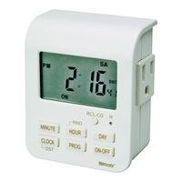 Woods 50009 Digital Timer, 15 A, 125 V, 1875 W, 3 -Outlet, 7 days Time Setting, 20 On/Off Cycles Per Day Cycle 