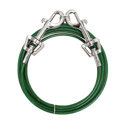 Boss Pet PDQ 1868306 Pet Tie-Out Belt with Twin Swivel Snap, 12 ft L Belt/Cable, For: Small Dogs Up to 10 lb 