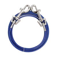 Boss Pet PDQ Q231000099 Pet Tie-Out Belt with Twin Swivel Snap, 10 ft L Belt/Cable, For: Medium Dogs Up to 35 lb 