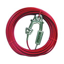 Boss Pet PDQ Q3520SPG99 Tie-Out with Spring, 20 ft L Belt/Cable, For: Large Dogs up to 60 lb 