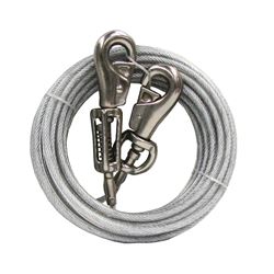 Boss Pet PDQ Q5720SPG99 Tie-Out with Spring, 20 ft L Belt/Cable, For: Extra Large Dogs Up to 125 lb 