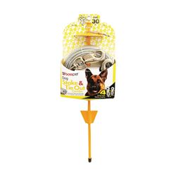 Boss Pet PDQ Q5730DOM99 Tie-Out/Dome Stake Combo, 30 ft L Belt/Cable, For: Dogs Up to 125 lb 