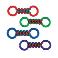 Chomper WB11422M Dog Toy, Braided Double Tug, Thermoplastic Rubber, Assorted 