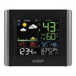 La Crosse V10-TH Weather Station, Battery, 32 to 122 deg F Indoor, -40 to 140 deg F Outdoor, LCD Display 