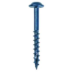 Kreg Blue-Kote SML-C250B-250 Pocket-Hole Screw, #8 Thread, Coarse Thread, Maxi-Loc Head, Square Drive, Carbon Steel 