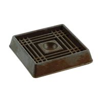 CASTER CUP SQ BROWN 1-5/8IN 6 Pack 