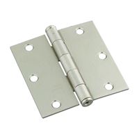 National Hardware N830-248 Door Hinge, Cold Rolled Steel, Satin Nickel, Non-Rising, Removable Pin, Full-Mortise Mounting 