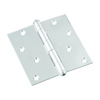National Hardware N830-276 Square Corner Door Hinge, Stainless Steel, Zinc, Non-Rising, Removable Pin, 55 lb 