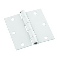 National Hardware N830-221 Door Hinge, Cold Rolled Steel, White, Non-Rising, Removable Pin, Full-Mortise Mounting, 50 lb 