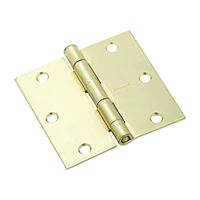 National Hardware N830-232 Door Hinge, Steel, Satin Brass, Non-Rising, Removable Pin, Full-Mortise Mounting, 50 lb 