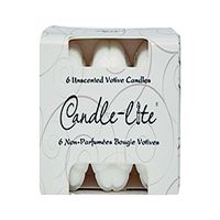 CANDLE-LITE 1601595 Votive Food Warmer Candle, White Candle, 10 hr Burning 12 Pack