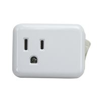 PowerZone ORES001 Outlet Tap with On Off Switch, 1-Outlet, White