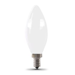 Feit Electric BPCTF60/927CA/FIL/2 LED Bulb, Decorative, B10 Lamp, 60 W Equivalent, E12 Lamp Base, Dimmable, Frosted, Pack of 6 