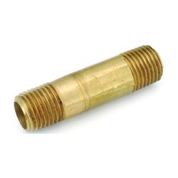 Anderson Metals 736113-0424 Pipe Nipple, 1/4 in, NPT, Brass, 1-1/2 in L 