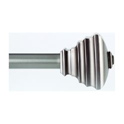 Kenney KN80208 Curtain Rod, 3/4 in Dia, 66 to 120 in L, Pewter 