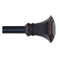 Kenney KN80106 Curtain Rod, 3/4 in Dia, 36 to 66 in L, Metal, Black Copper 
