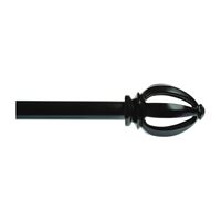Kenney KN80210 Curtain Rod, 3/4 in Dia, 66 to 120 in L, Black 