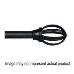 Kenney Fast Fit KN75241 Curtain Rod, 5/8 in Dia, 66 to 120 in L, Steel, Black 