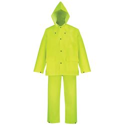 Diamondback OX025PU-M Rain Suit, M, 28-1/2 in Inseam, Polyester, Hi-Viz Yellow, Comfortable Oxford Polyester Collar 