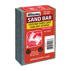 ALLWAY TOOLS MC Sand Bar, 4 in L, 2-1/2 in W, Coarse, Medium, Aluminum Oxide Abrasive 10 Pack 
