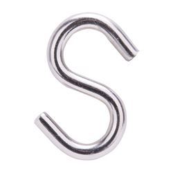 ProSource LR379 S-Hook, 289 lb Working Load, 19/64 in Dia Wire, Stainless Steel, Stainless Steel 10 Pack 