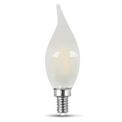 Feit Electric BPCFF40950CAFIL/2 LED Light Bulb, Decorative, Flame Tip Lamp, 60 W Equivalent, E12 Lamp Base, Dimmable, Pack of 6 