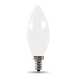 Feit Electric BPCTF40950CAFIL/2 LED Light Bulb, Decorative, 40 W Equivalent, Candelabra Lamp Base, Dimmable, Frosted, Pack of 6 