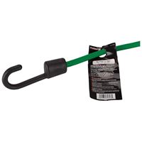 ProSource FH64083 Stretch Cord, 8 mm Dia, 32 in L, Polypropylene, Green, Hook End, Pack of 12 